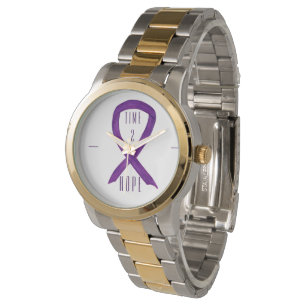 Time 2 Hope Lila Awareness Ribbon Wrist Watch Armbanduhr
