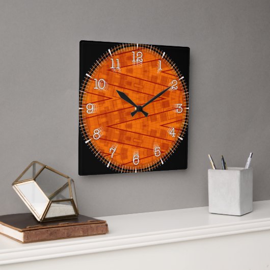 Time and illustrated art on your wall. quadratische wanduhr (Büro)
