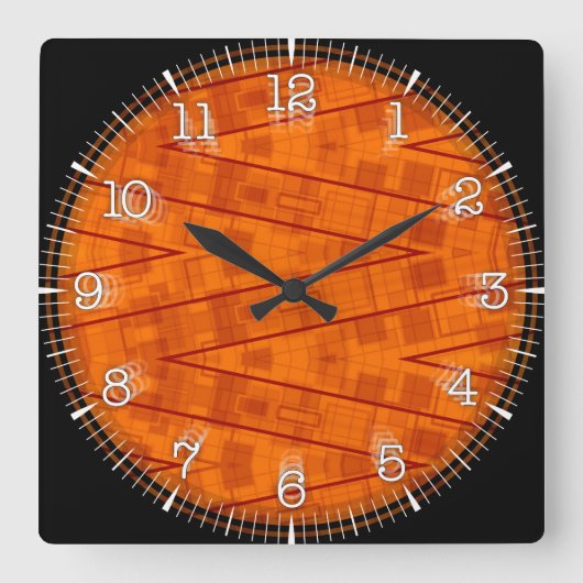 Time and illustrated art on your wall. quadratische wanduhr (Vorderseite)