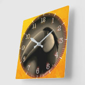 Time and illustrated art on your wall. quadratische wanduhr (Winkel)