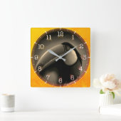 Time and illustrated art on your wall. quadratische wanduhr (Zuhause)