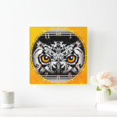 Time and illustrated art on your wall. quadratische wanduhr (Zuhause)