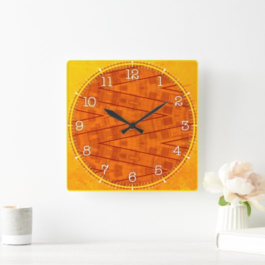 Time and illustrated art on your wall. quadratische wanduhr (Zuhause)