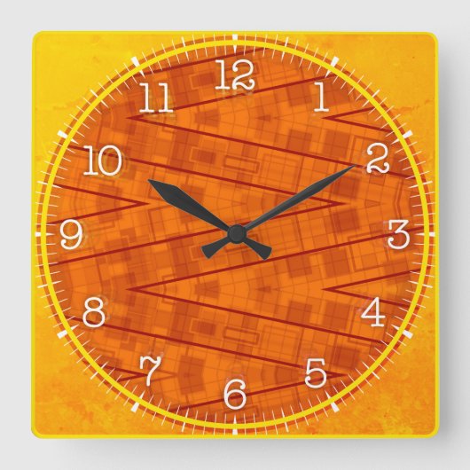 Time and illustrated art on your wall. quadratische wanduhr (Vorderseite)