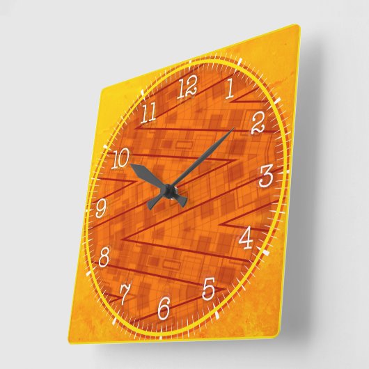 Time and illustrated art on your wall. quadratische wanduhr (Winkel)