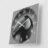 Time and illustrated art on your wall. quadratische wanduhr (Winkel)