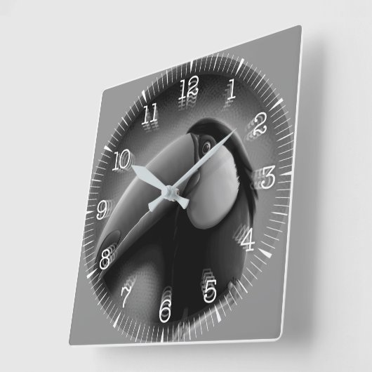 Time and illustrated art on your wall. quadratische wanduhr (Winkel)