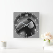 Time and illustrated art on your wall. quadratische wanduhr (Zuhause)