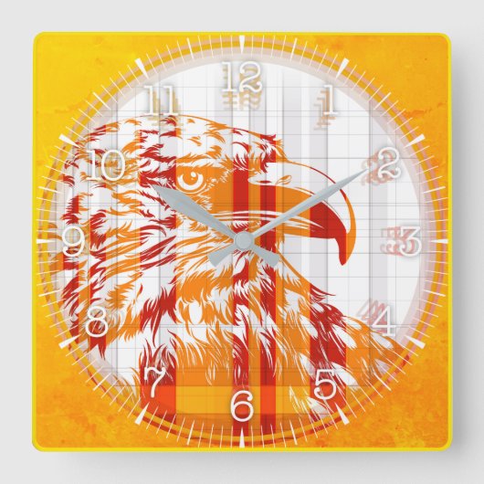 Time and illustrated art on your wall. quadratische wanduhr (Vorderseite)