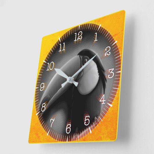 Time and illustrated art on your wall. quadratische wanduhr (Winkel)