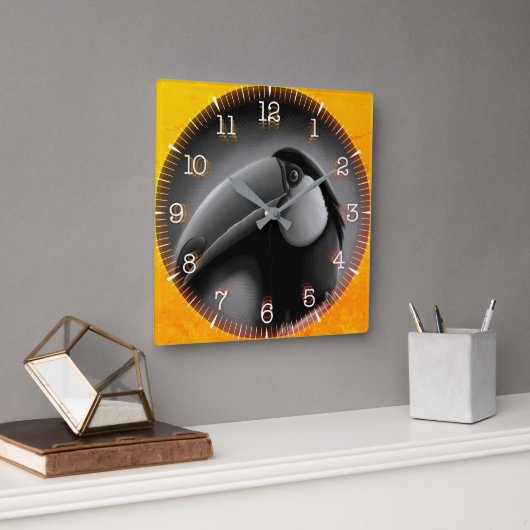 Time and illustrated art on your wall. quadratische wanduhr (Büro)