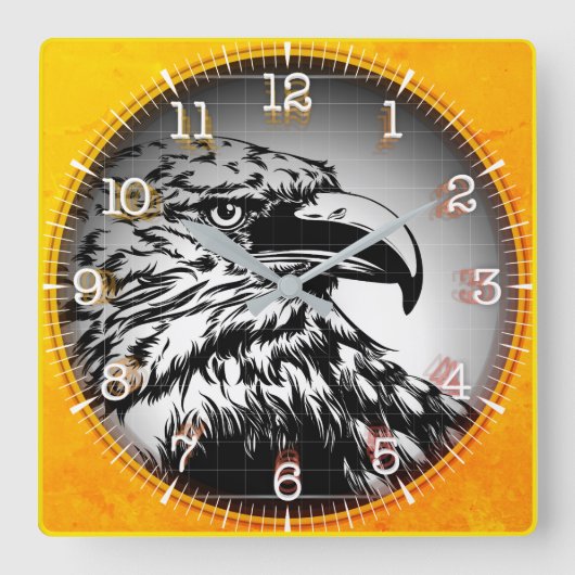 Time and illustrated art on your wall. quadratische wanduhr (Vorderseite)