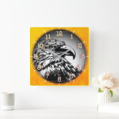 Time and illustrated art on your wall. quadratische wanduhr (Zuhause)