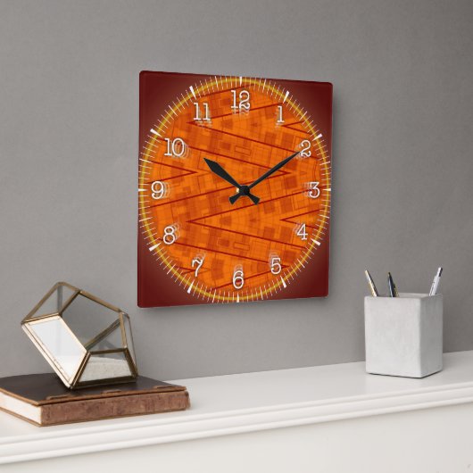 Time and illustrated art on your wall. quadratische wanduhr (Büro)