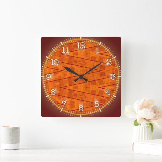Time and illustrated art on your wall. quadratische wanduhr (Zuhause)