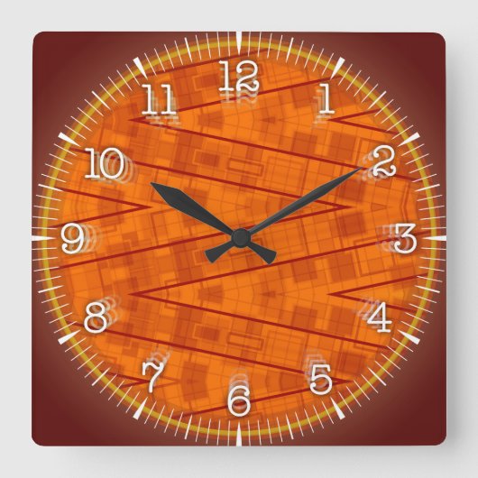 Time and illustrated art on your wall. quadratische wanduhr (Vorderseite)