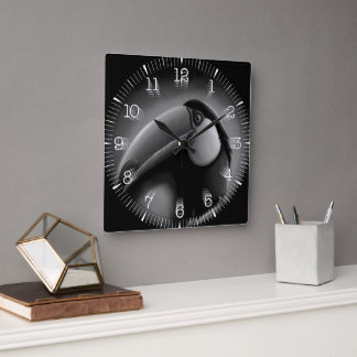 Time and illustrated art on your wall. quadratische wanduhr
