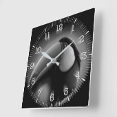 Time and illustrated art on your wall. quadratische wanduhr (Winkel)