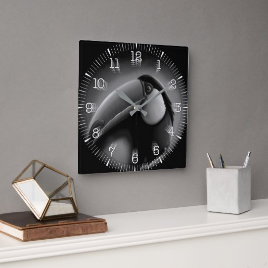 Time and illustrated art on your wall. quadratische wanduhr (Büro)