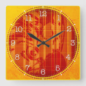 Time and illustrated art on your wall. quadratische wanduhr (Vorderseite)