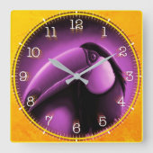 Time and illustrated art on your wall. quadratische wanduhr (Vorderseite)