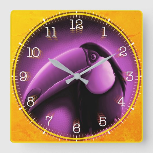 Time and illustrated art on your wall. quadratische wanduhr (Vorderseite)