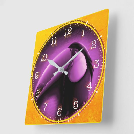 Time and illustrated art on your wall. quadratische wanduhr (Winkel)