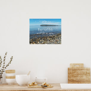 Time and Tide Geoffrey Chaucer Zitat Seascape Poster