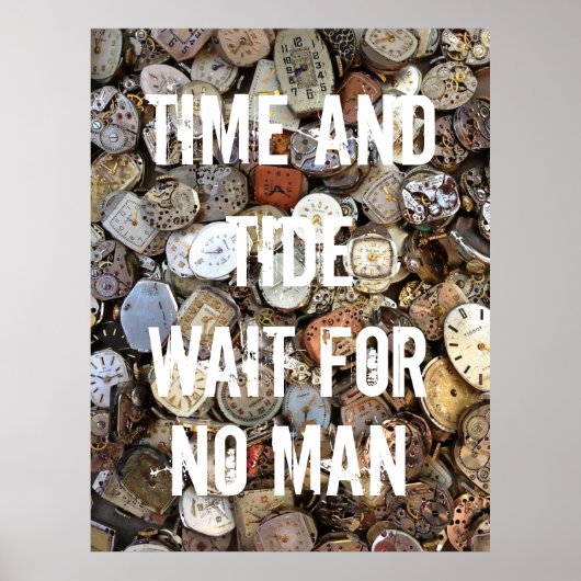 Time and Tide Wait for No Man Quote Poster (Vorne)