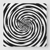 Time Bending Hypnosis Spiral Quadratische Wanduhr (Vorderseite)