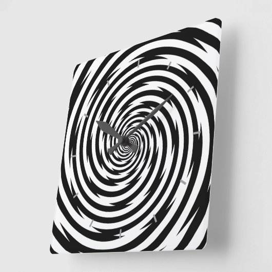 Time Bending Hypnosis Spiral Quadratische Wanduhr (Winkel)