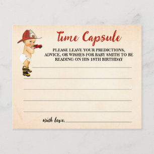 Time Capsul Advice for Baby Firefighter Shower Flyer