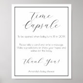 Time Capsul Minimalistisch Baby Shower Game Poster (Vorne)