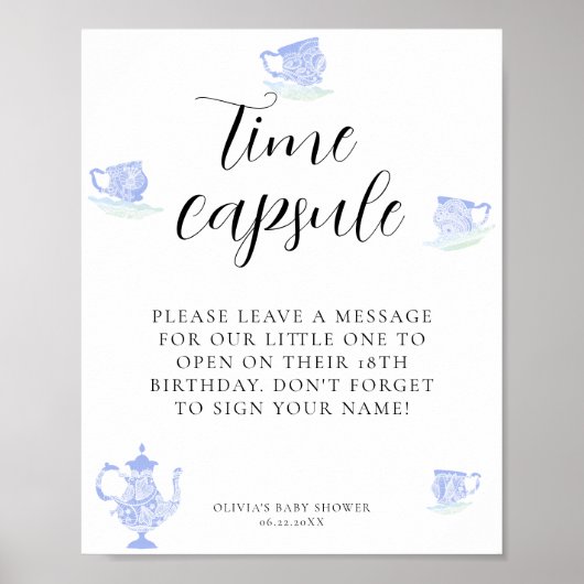 Time Capsule Baby Tee China Blue White Lace Poster (Vorne)