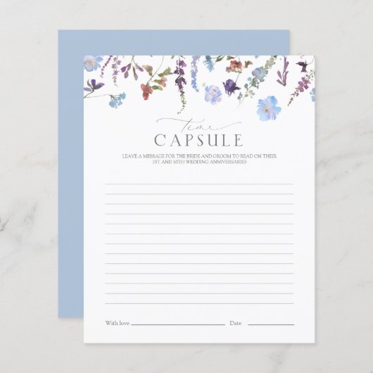 Time Capsule Dusty Blue Wildflower Shower Game (Vorne/Hinten)