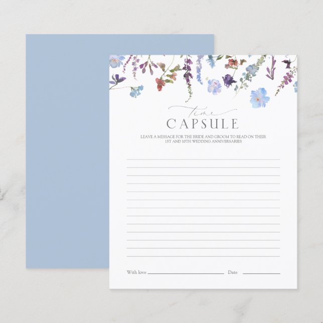 Time Capsule Dusty Blue Wildflower Shower Game (Vorne/Hinten)