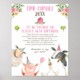 Time Capsule Farm Birthday Girl Barn Gästebuch