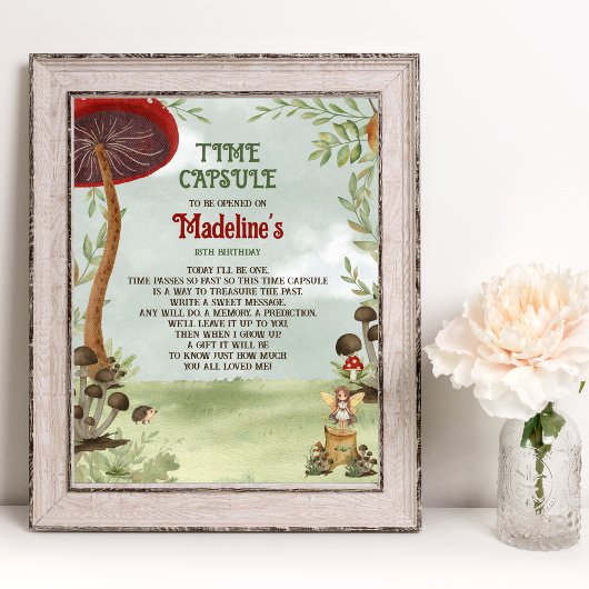 Time Capsule Forest Fairy Erste Magie ein Geburtst Poster