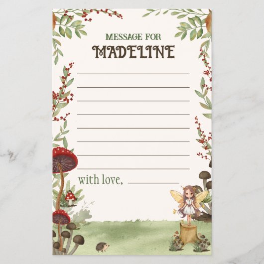 Time Capsule Message Fairy First Forest Birthday Flyer (Vorne)