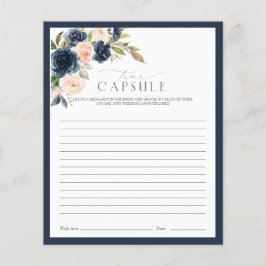 Time Capsule Navy Blue & Blush Floral Shower Game