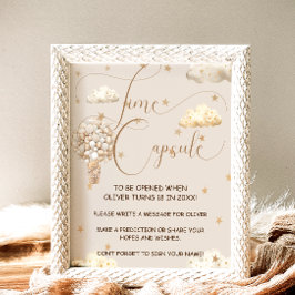 Time Capsule Teddy Bear Balloons Baby Showspiel Poster