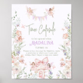 Time Capsule Whimsical garden Fairy First Birthday Poster (Vorne)