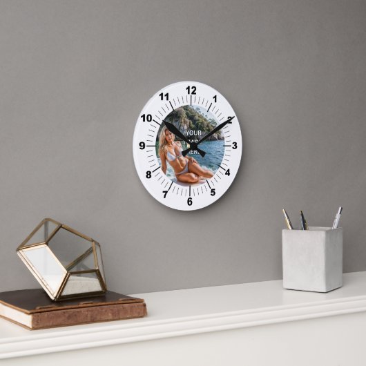 TIME! ⏰ Custom Wall Clock – Add Your Design Runde Wanduhr (Büro)