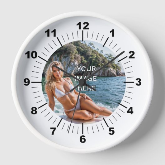 TIME! ⏰ Custom Wall Clock – Add Your Design Uhr (Vorderseite)