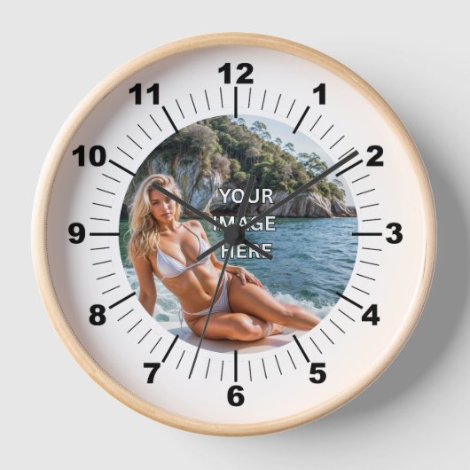 TIME! ⏰ Custom Wall Clock – Add Your Design Uhr (Vorderseite)