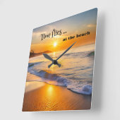 Time Fliegen Beach Sunset Quadratische Wanduhr (Winkel)