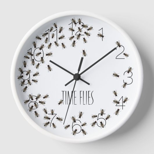 Time Fliegen Funny Fly Bug Pest Bugs Zombie Uhr (Vorderseite)