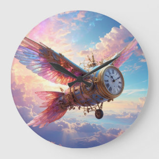 Time Fliegt Coffee Tasse Große Wanduhr