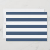 Time Fliegt Navy Blue Strip Gold Foto Abschluss Einladung (Rückseite)