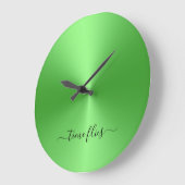 Time Fliegt Neon Green Metallic Style Acrylic Große Wanduhr (Winkel)